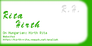 rita hirth business card